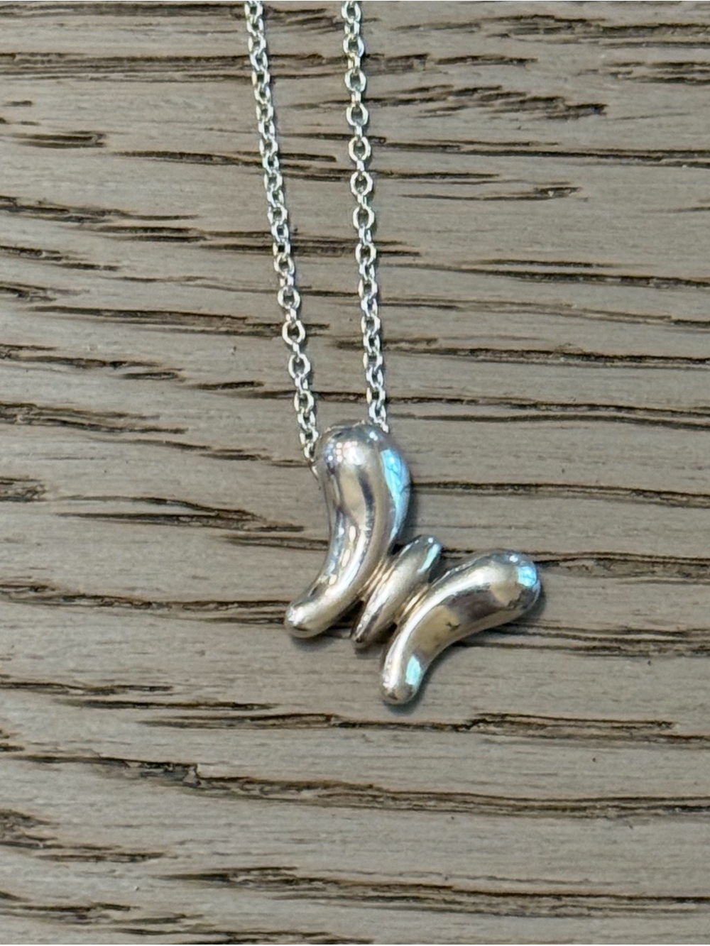 Tiffany & Co. Elsa Peretti Sterling Silver Butterfly Pendant Necklace